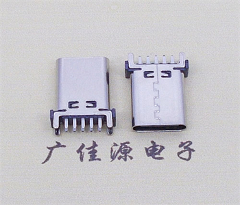 宁夏TYPE-C10P立式四脚插板端子插或贴母座 高度H=13.1、13.7、15mm